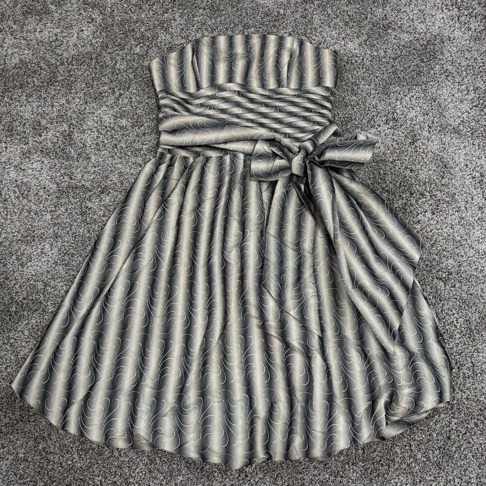 BCBG MAXAZRIA Strapless Striped Bubble Hem Sleeveless Ombre Dress Women’s Size 4